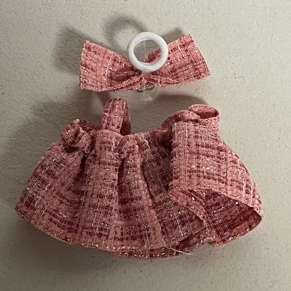 Labubu Designer Dress Bow Clothing Outfit Pink Clothes Accessories Monsters Doll - Picture 5 of 5